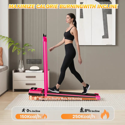 Walking Pad Treadmill with Handle Bar and Adjustable Incline