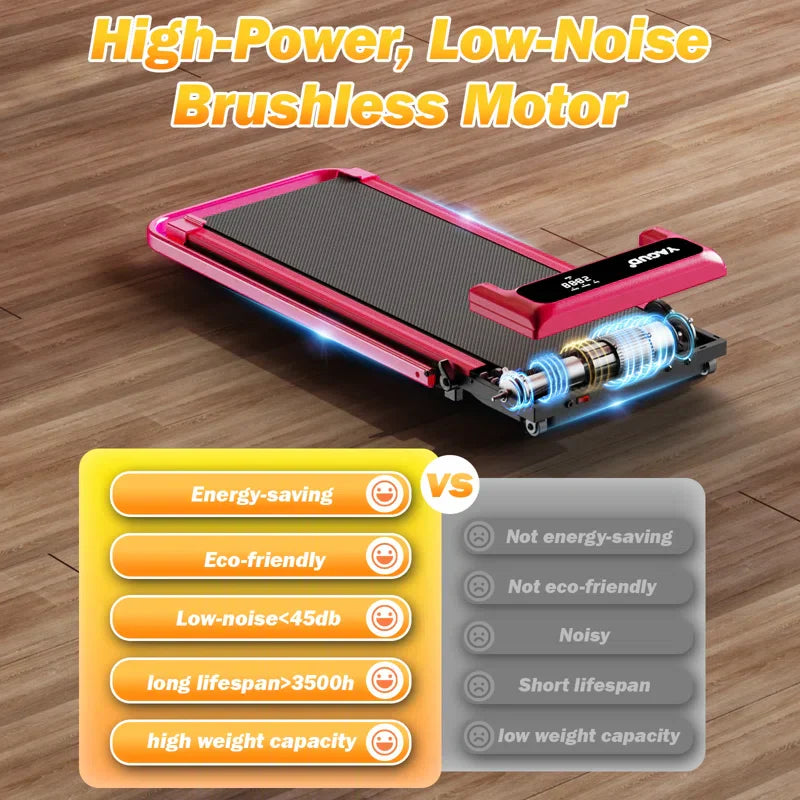 Walking Pad Treadmill with Handle Bar and Adjustable Incline